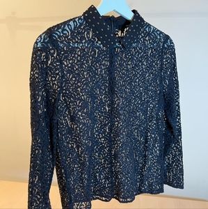 The Kooples Lace Long Sleeve Shirt (Sz1)